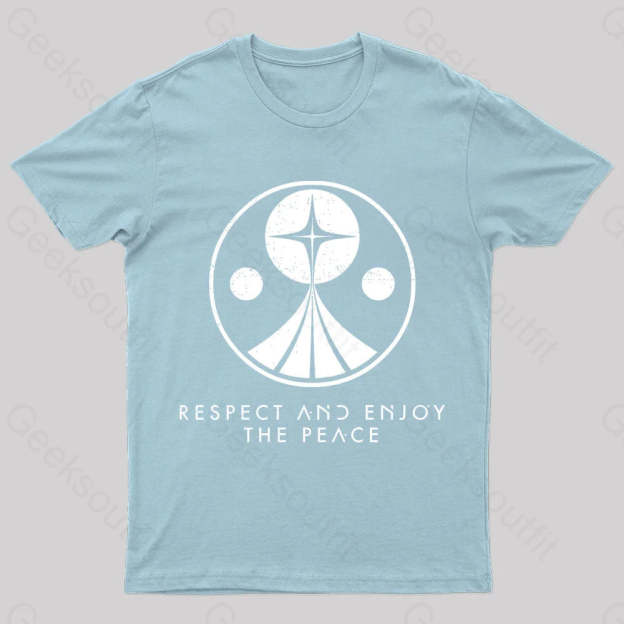 Respect And Enjoy The Peace Geek T-Shirt Light Blue / S