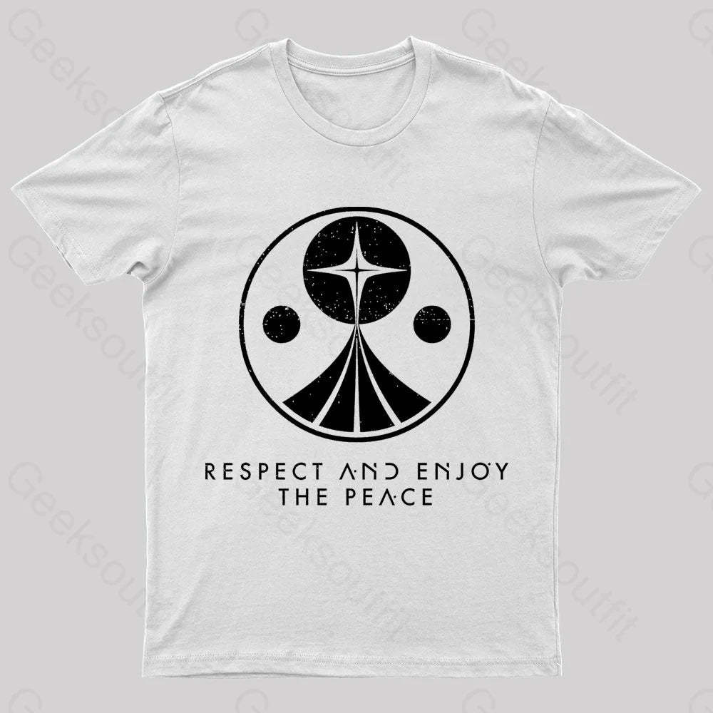 Respect And Enjoy The Peace Geek T-Shirt White / S