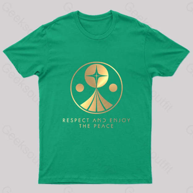 Respect And Enjoy The Peace Nerd T-Shirt Green / S