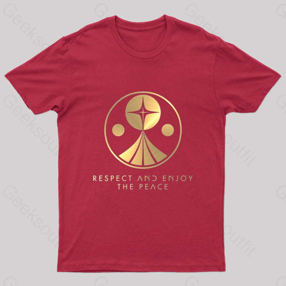 Respect And Enjoy The Peace Nerd T-Shirt Red / S