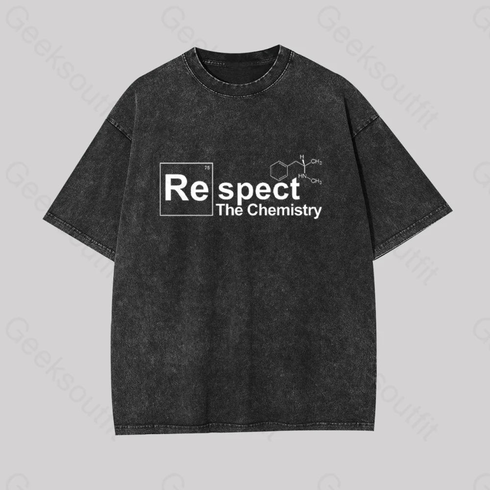 Respect The Chemistry Geek Washed T-Shirt Black / S