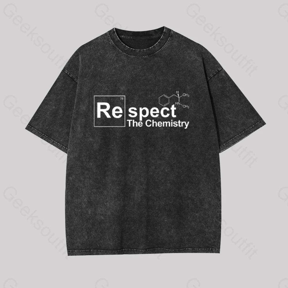 Respect The Chemistry Geek Washed T-Shirt Black / S