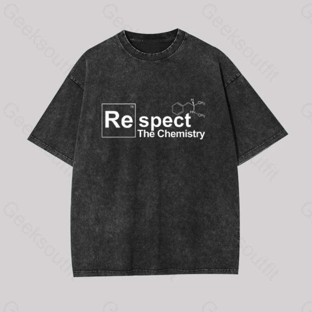 Respect The Chemistry Geek Washed T-Shirt Black / S
