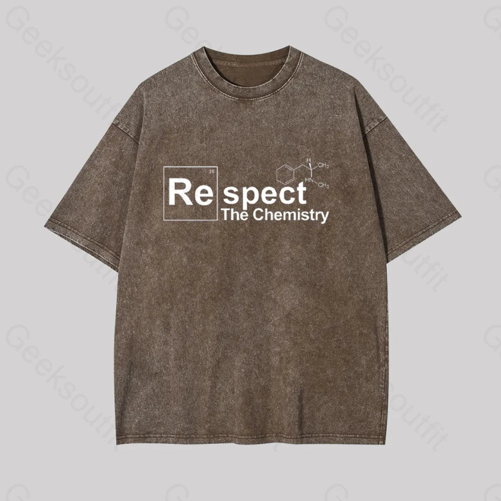 Respect The Chemistry Geek Washed T-Shirt Coffee / S