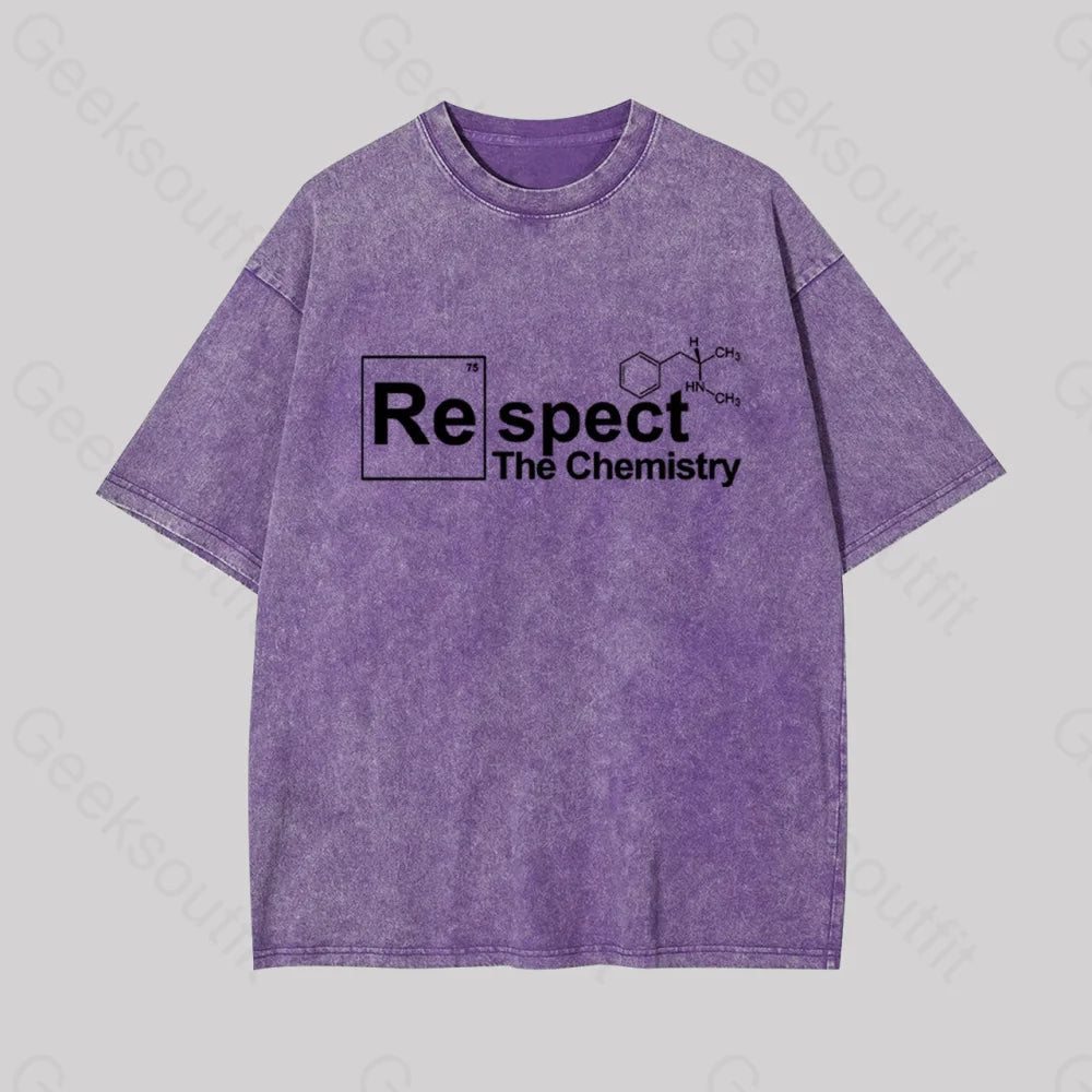 Respect The Chemistry Geek Washed T-Shirt Purple / S