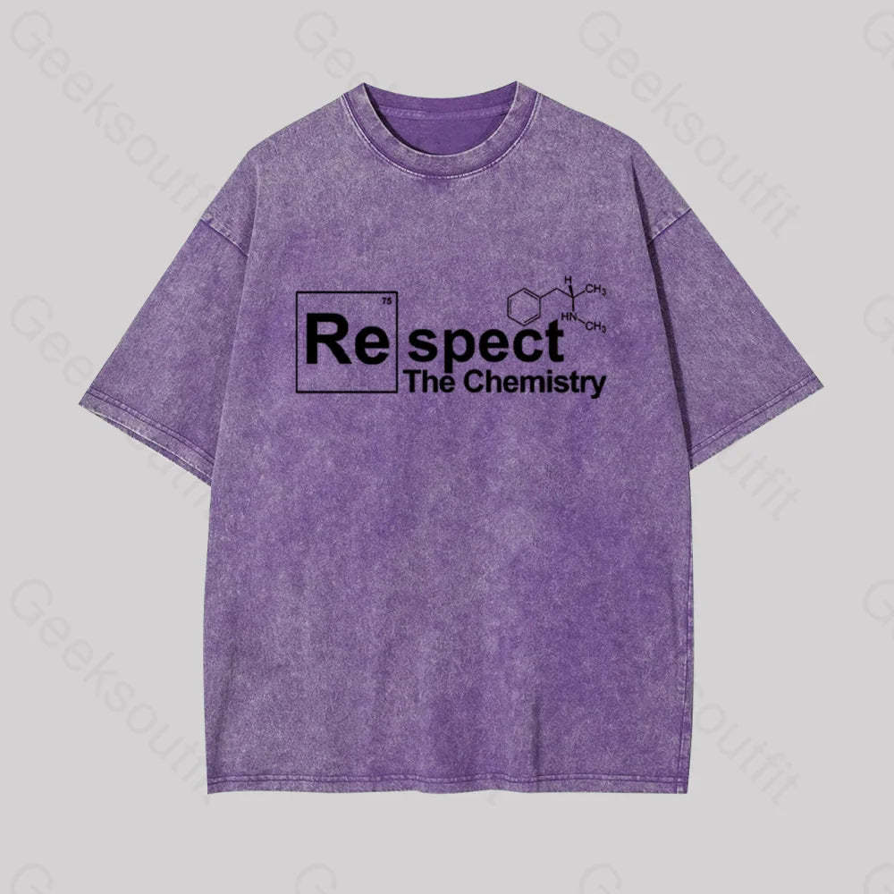 Respect The Chemistry Geek Washed T-Shirt Purple / S