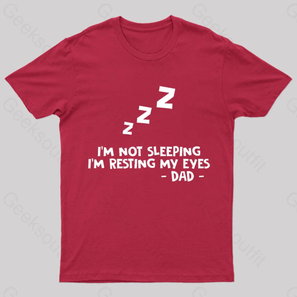 Resting My Eyes Geek T-Shirt Red / S