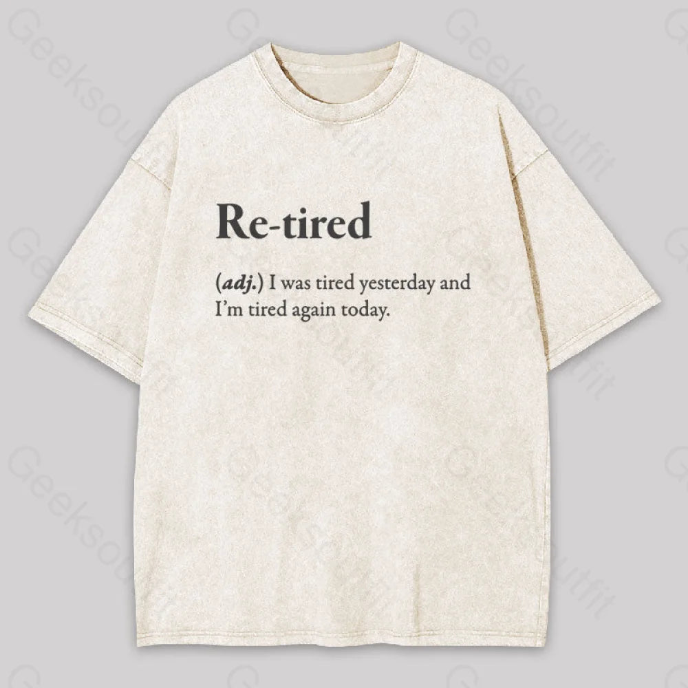Retired Definition Geek Washed T-Shirt Apricot / S