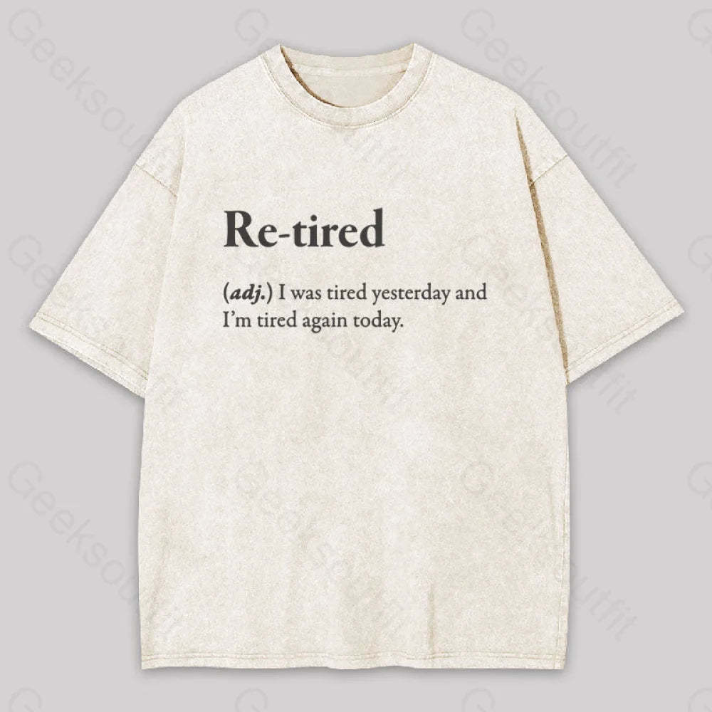 Retired Definition Geek Washed T-Shirt Apricot / S
