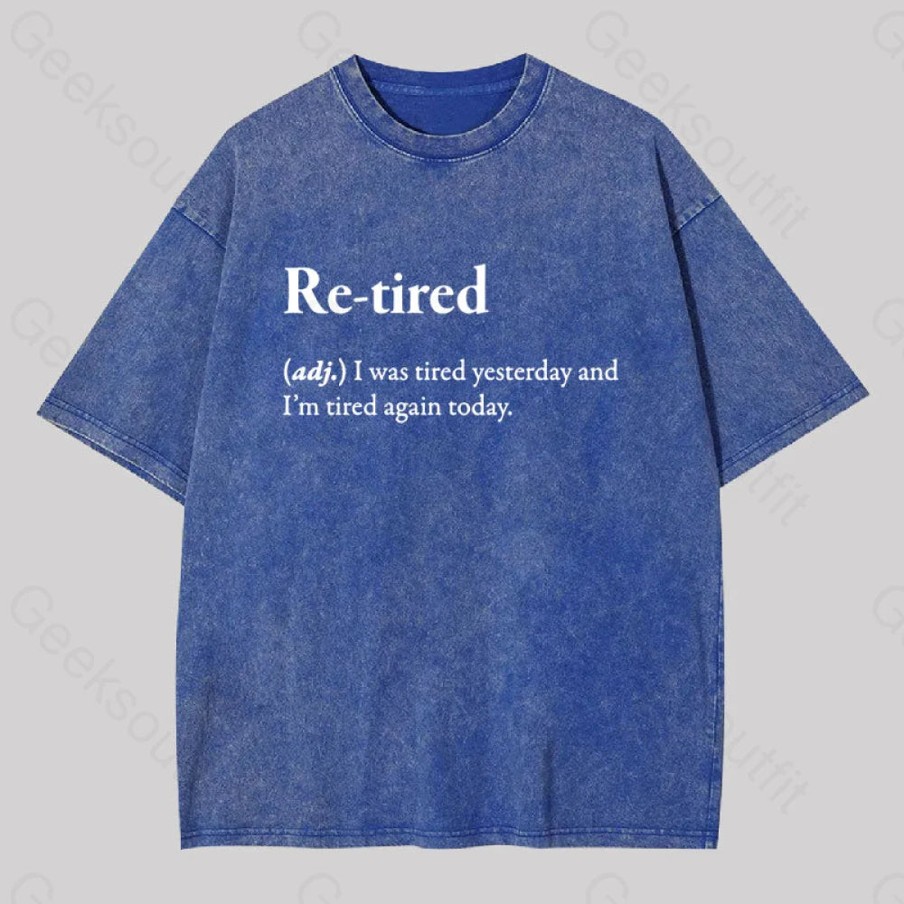 Retired Definition Geek Washed T-Shirt Blue / S