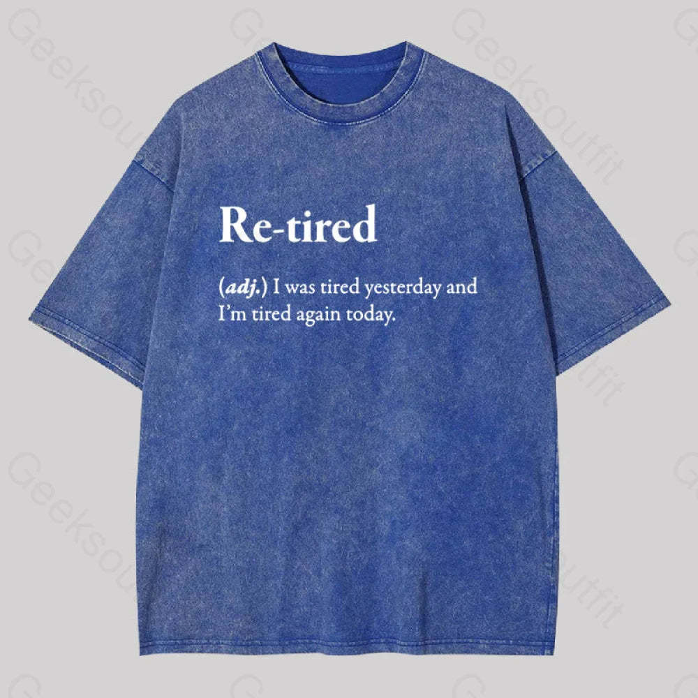 Retired Definition Geek Washed T-Shirt Blue / S