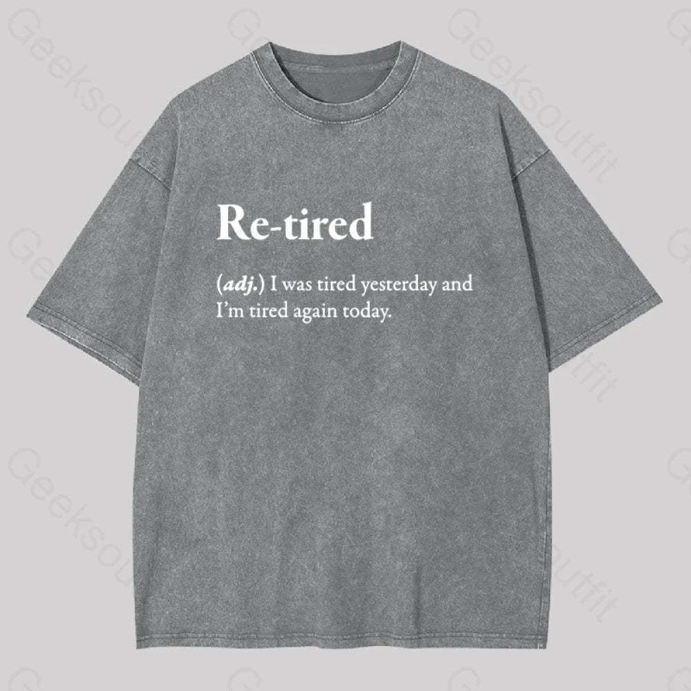 Retired Definition Geek Washed T-Shirt Grey / S
