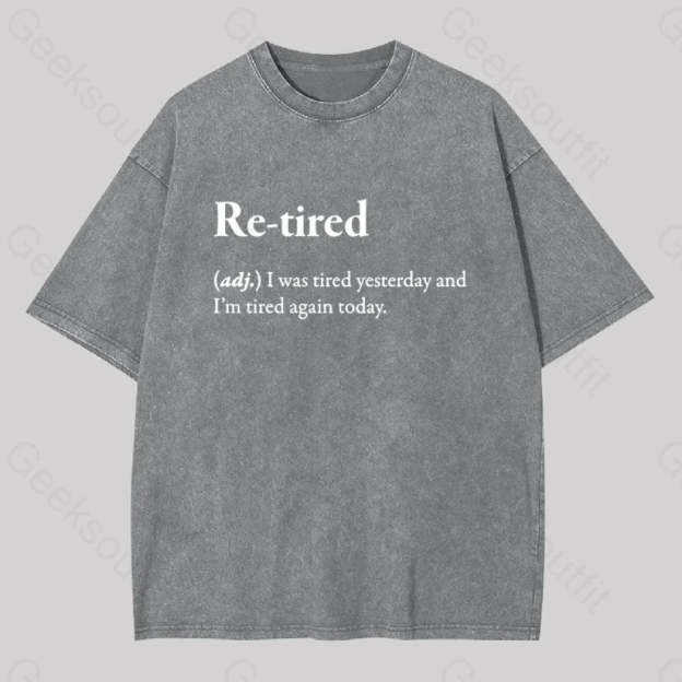 Retired Definition Geek Washed T-Shirt Grey / S