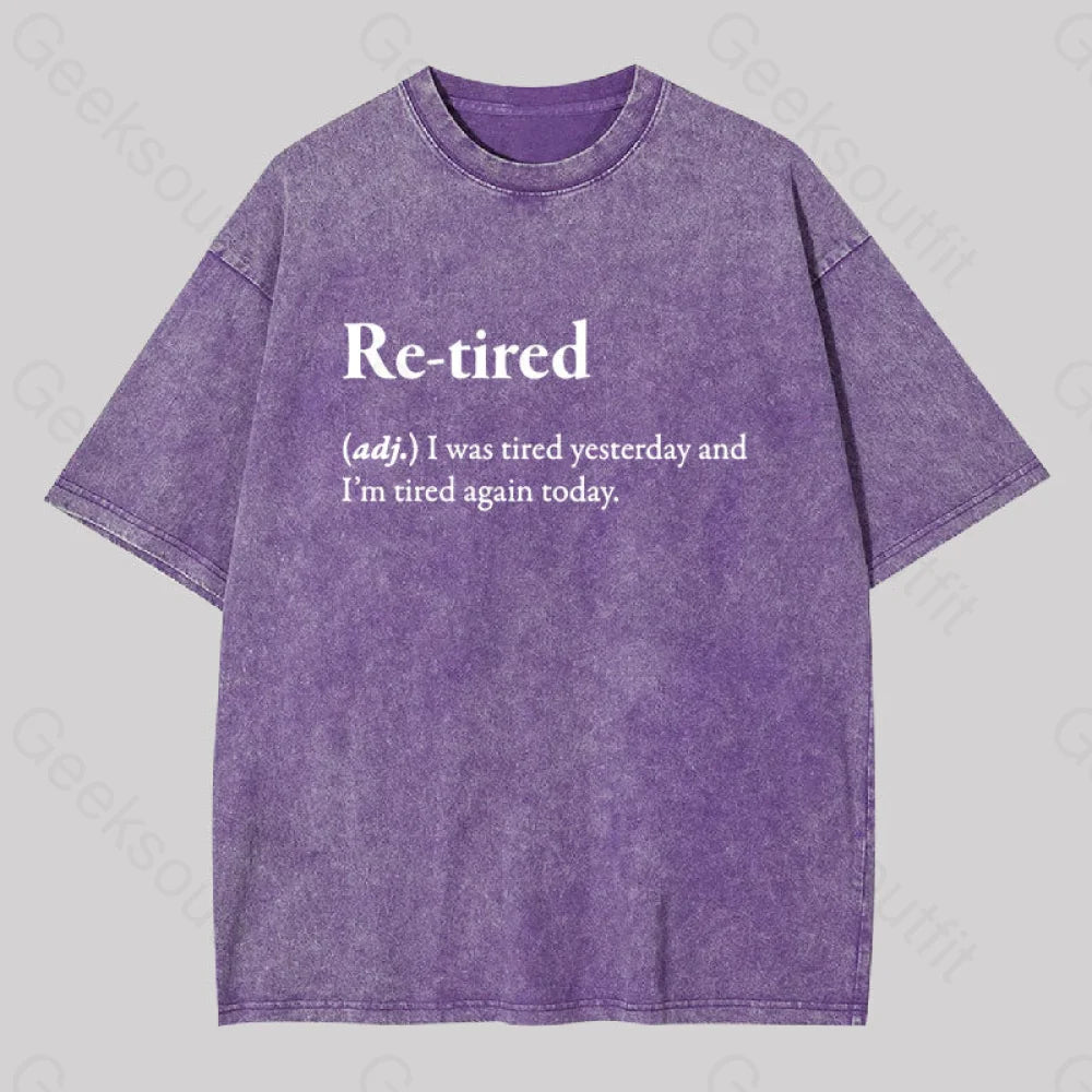 Retired Definition Geek Washed T-Shirt Purple / S
