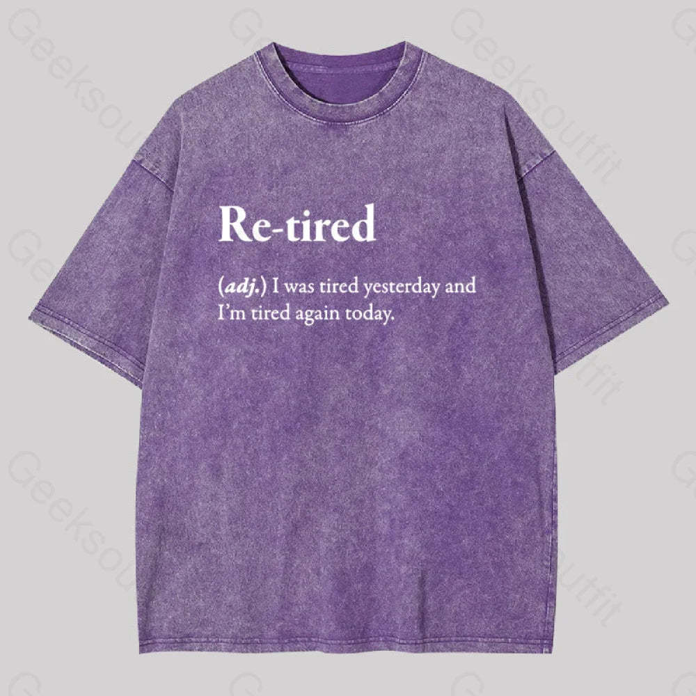 Retired Definition Geek Washed T-Shirt Purple / S