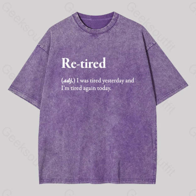 Retired Definition Geek Washed T-Shirt Purple / S