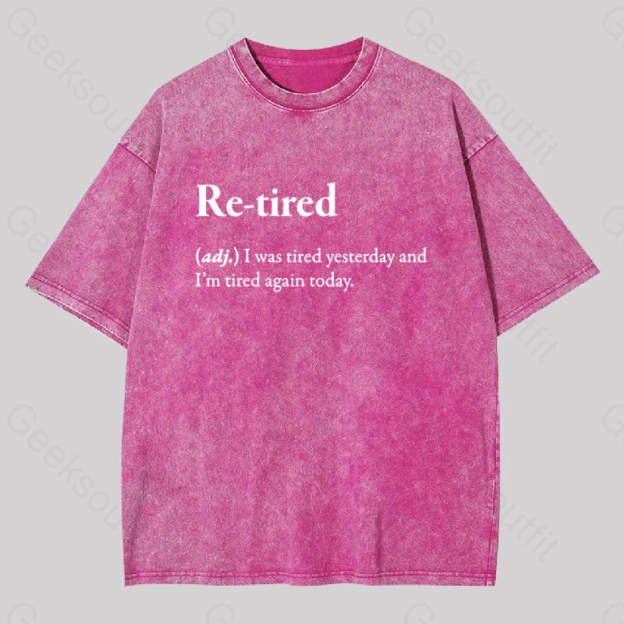 Retired Definition Geek Washed T-Shirt Rose Red / S