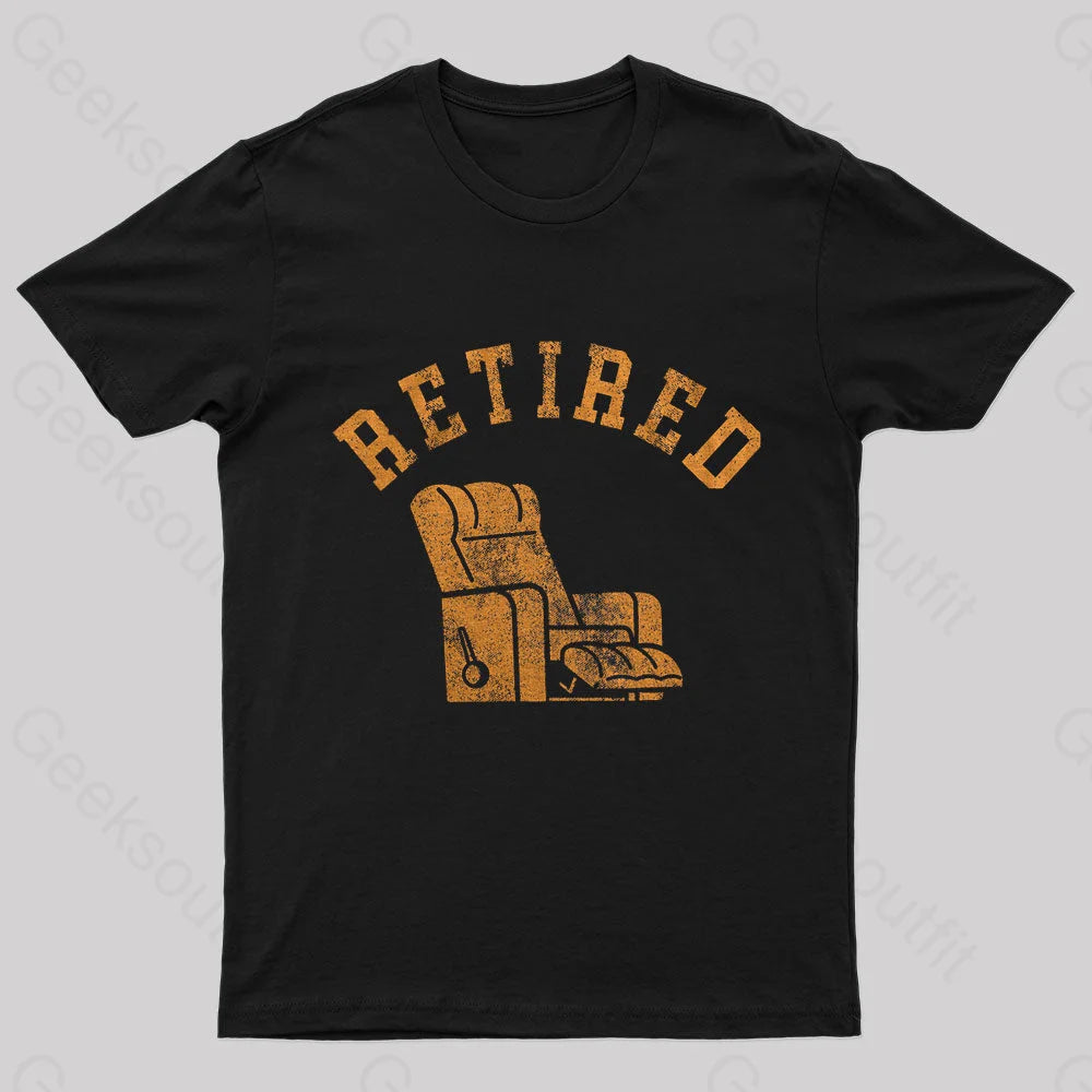 Retired Recliner Nerd T-Shirt Black / S