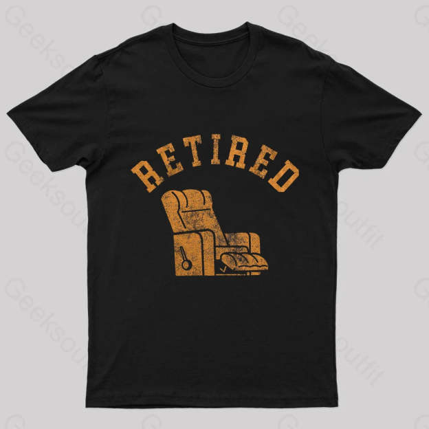 Retired Recliner Nerd T-Shirt Black / S