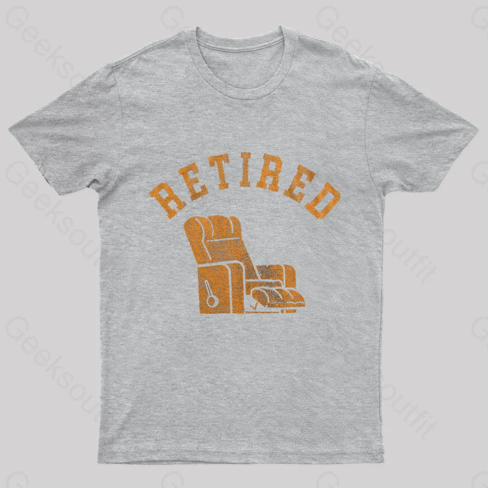 Retired Recliner Nerd T-Shirt Grey / S
