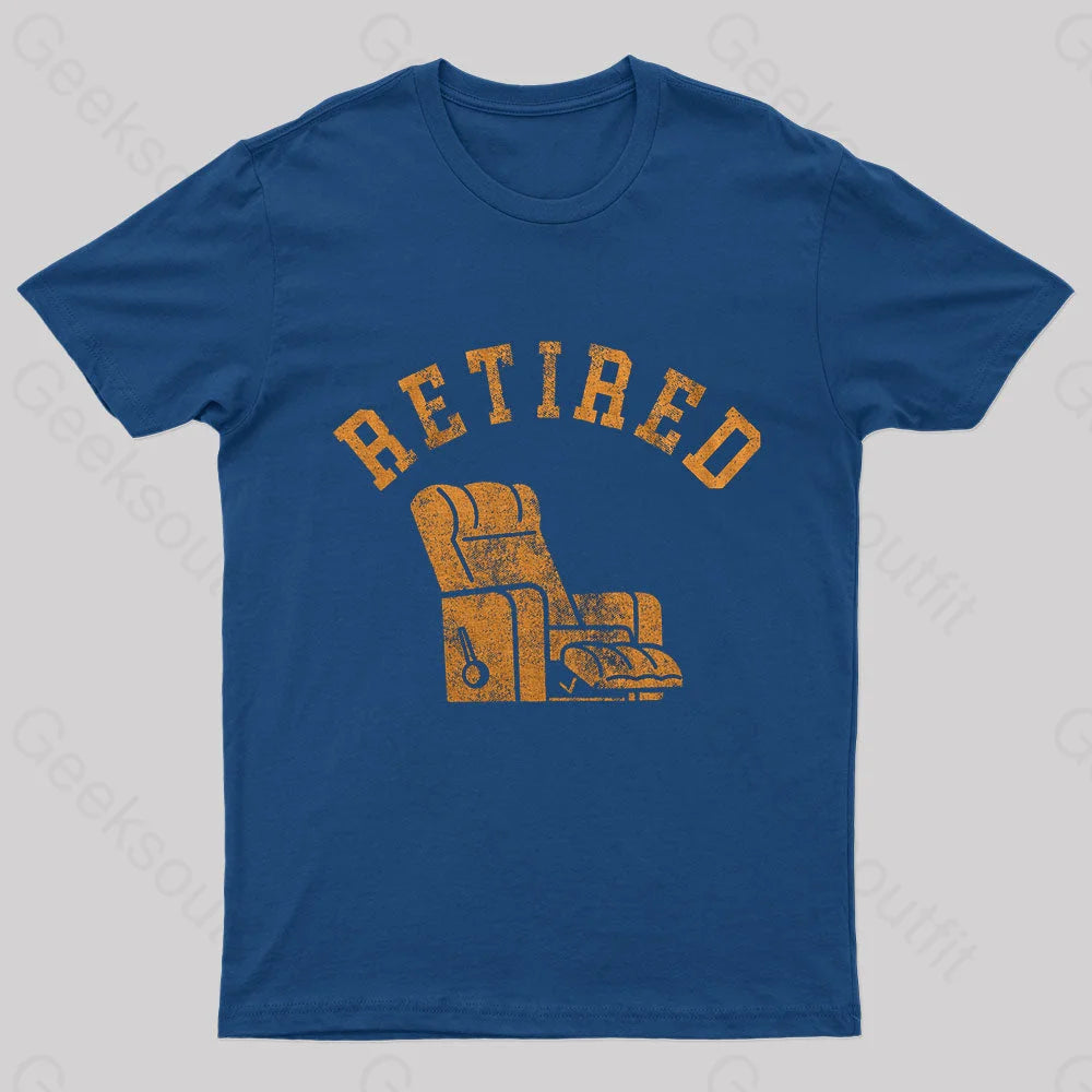 Retired Recliner Nerd T-Shirt Navy / S