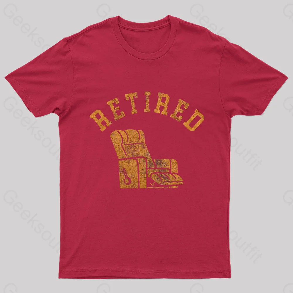 Retired Recliner Nerd T-Shirt Red / S