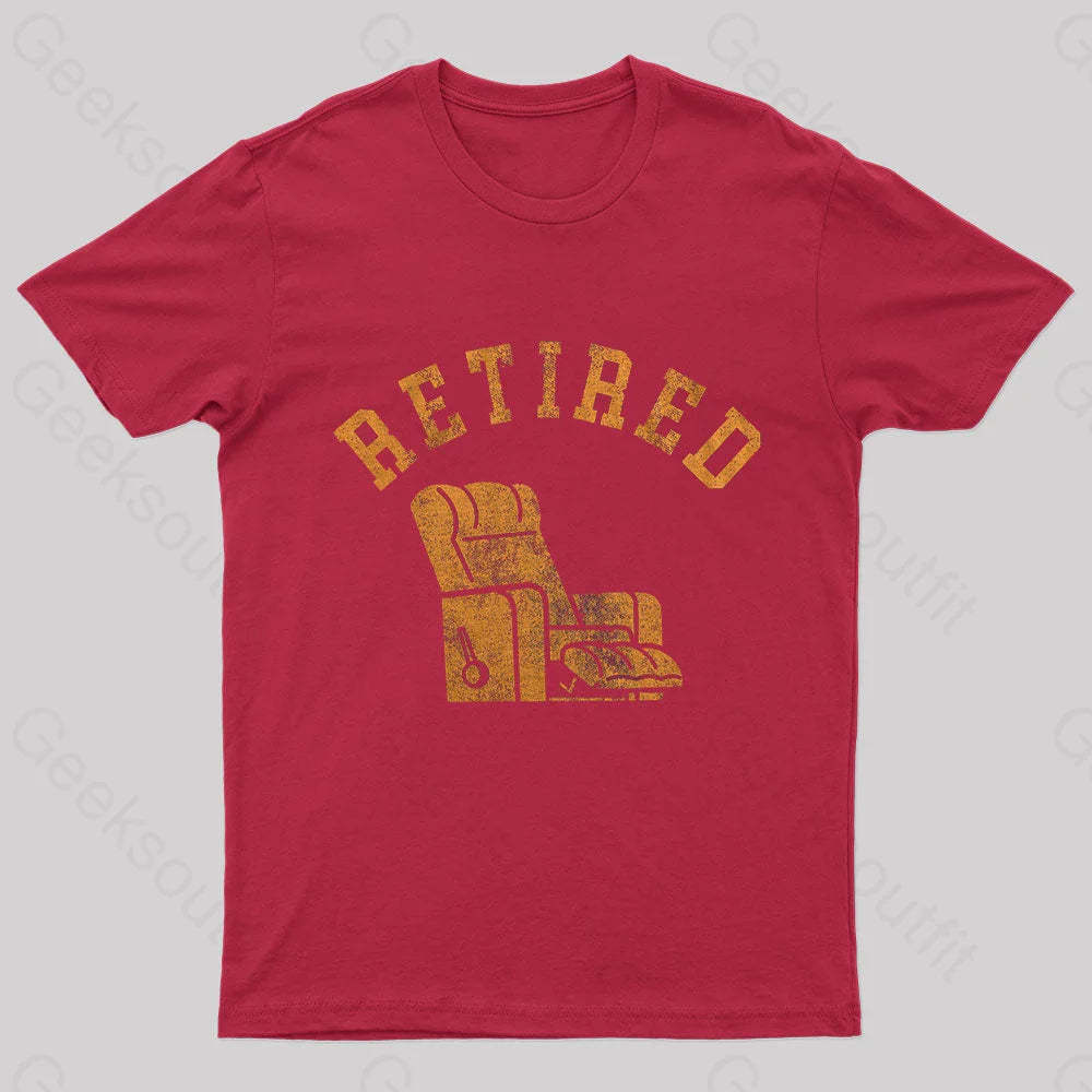 Retired Recliner Nerd T-Shirt Red / S