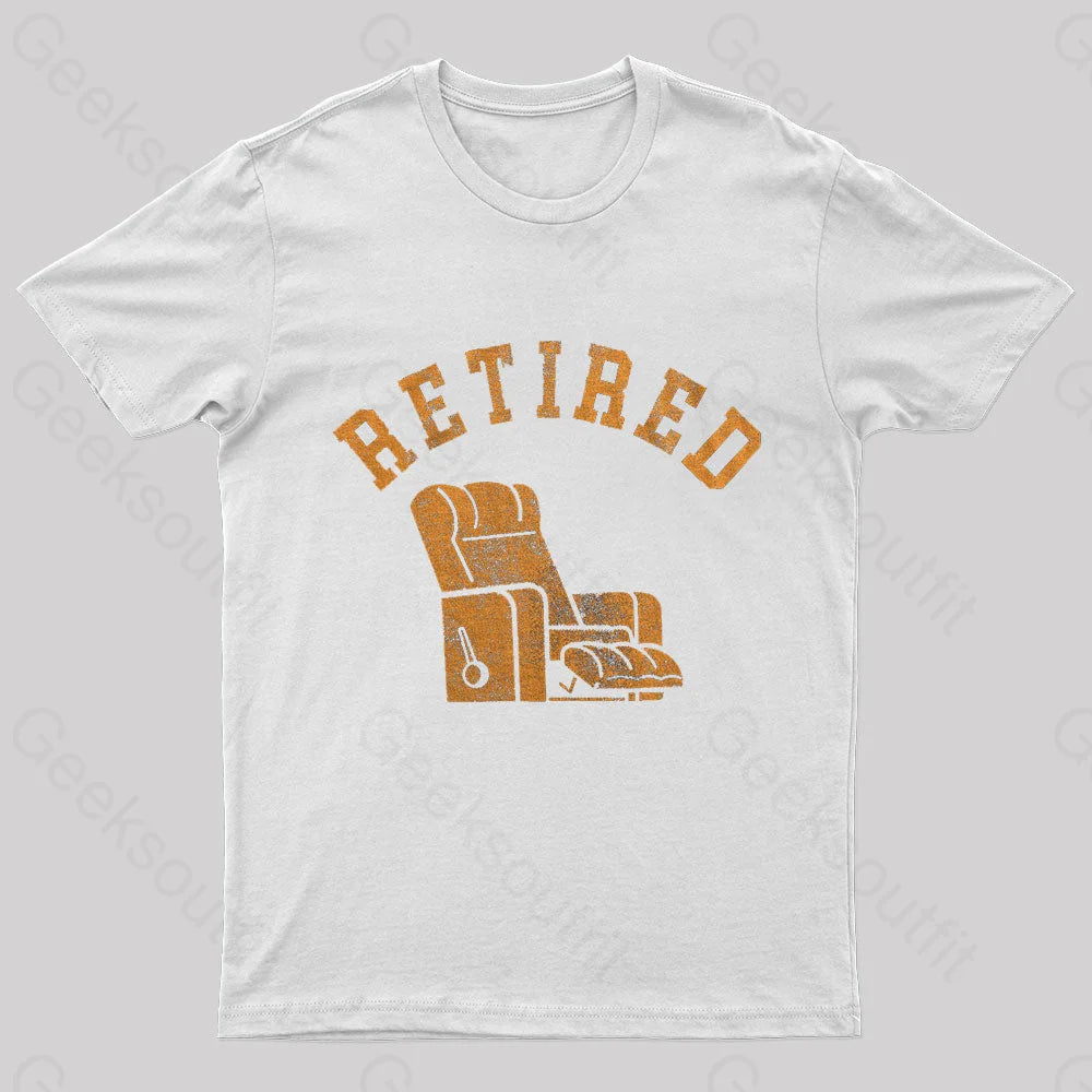 Retired Recliner Nerd T-Shirt White / S