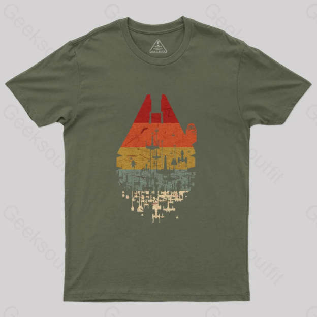 Retro Battleship Geek T-Shirt Army Green / S Yc