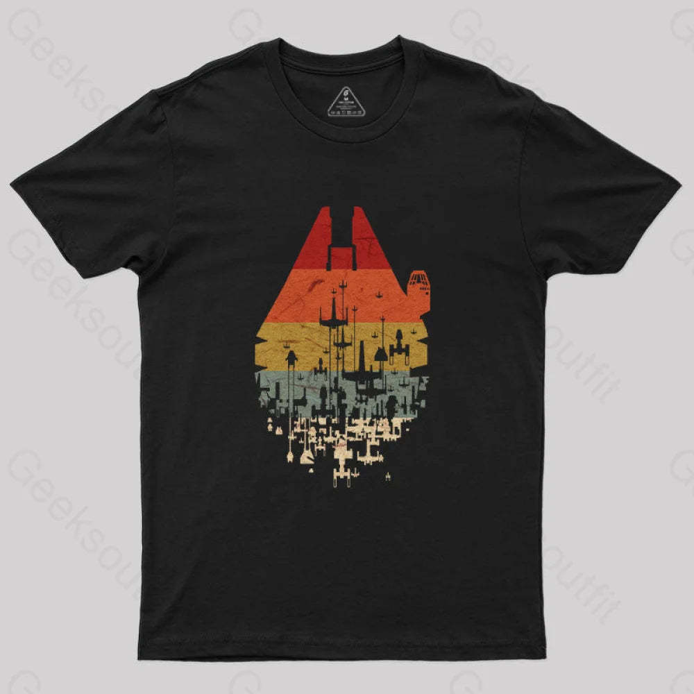 Retro Battleship Geek T-Shirt Black / S Yc