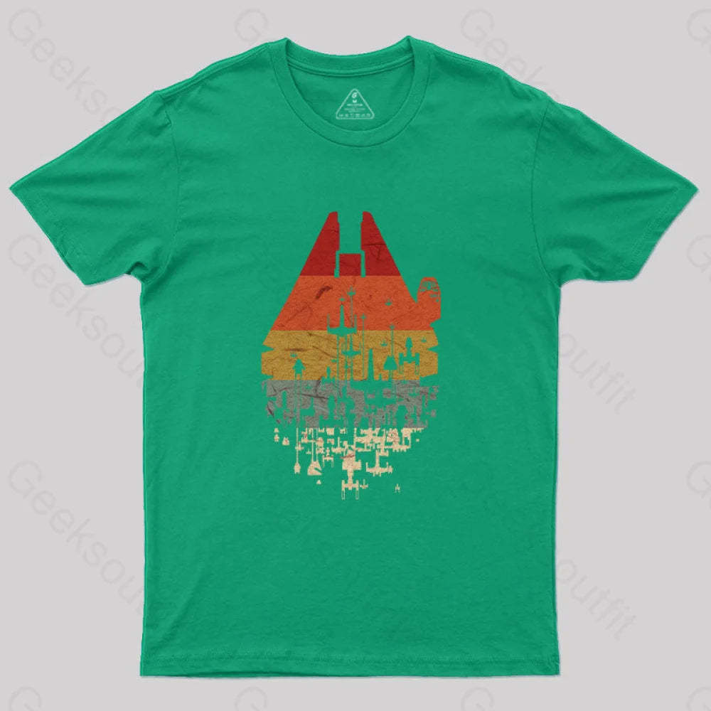 Retro Battleship Geek T-Shirt Green / S Yc