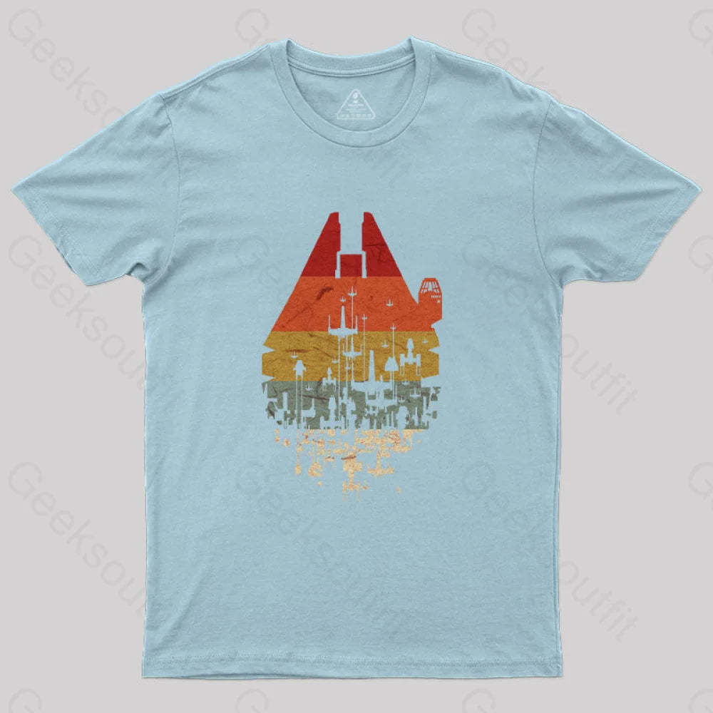 Retro Battleship Geek T-Shirt Light Blue / S Yc