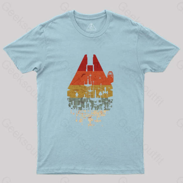 Retro Battleship Geek T-Shirt Light Blue / S Yc