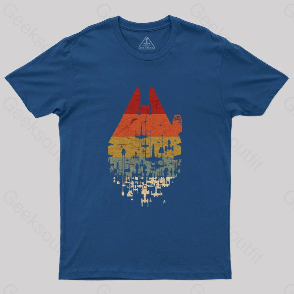 Retro Battleship Geek T-Shirt Navy / S Yc