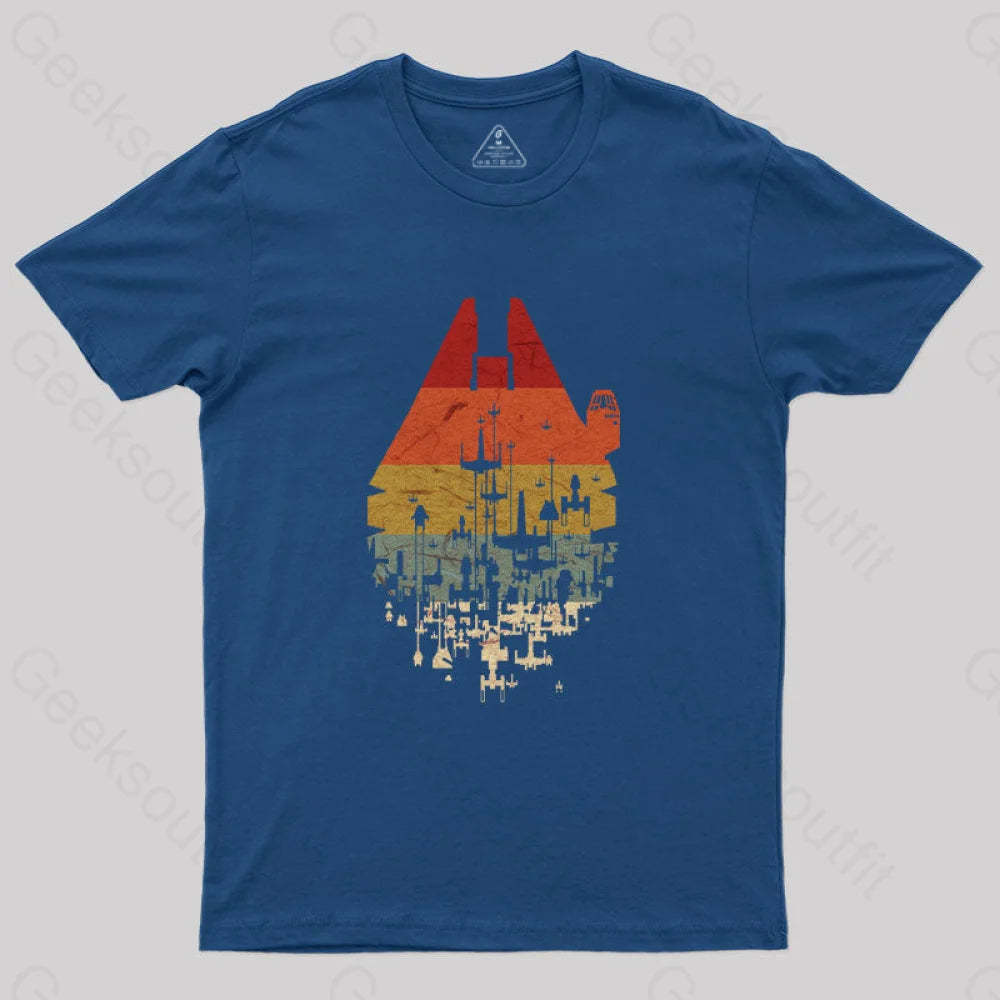 Retro Battleship Geek T-Shirt Navy / S Yc