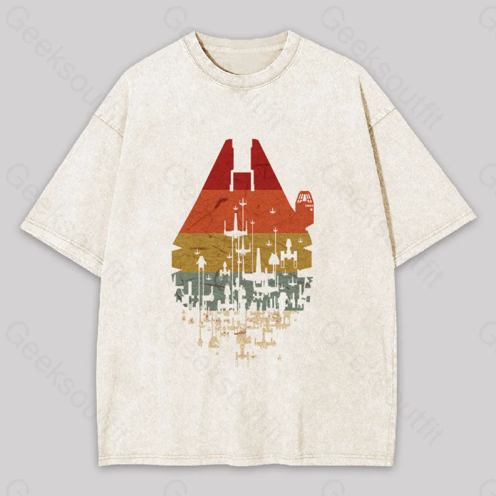 Retro Battleship Washed T-Shirt Apricot / S