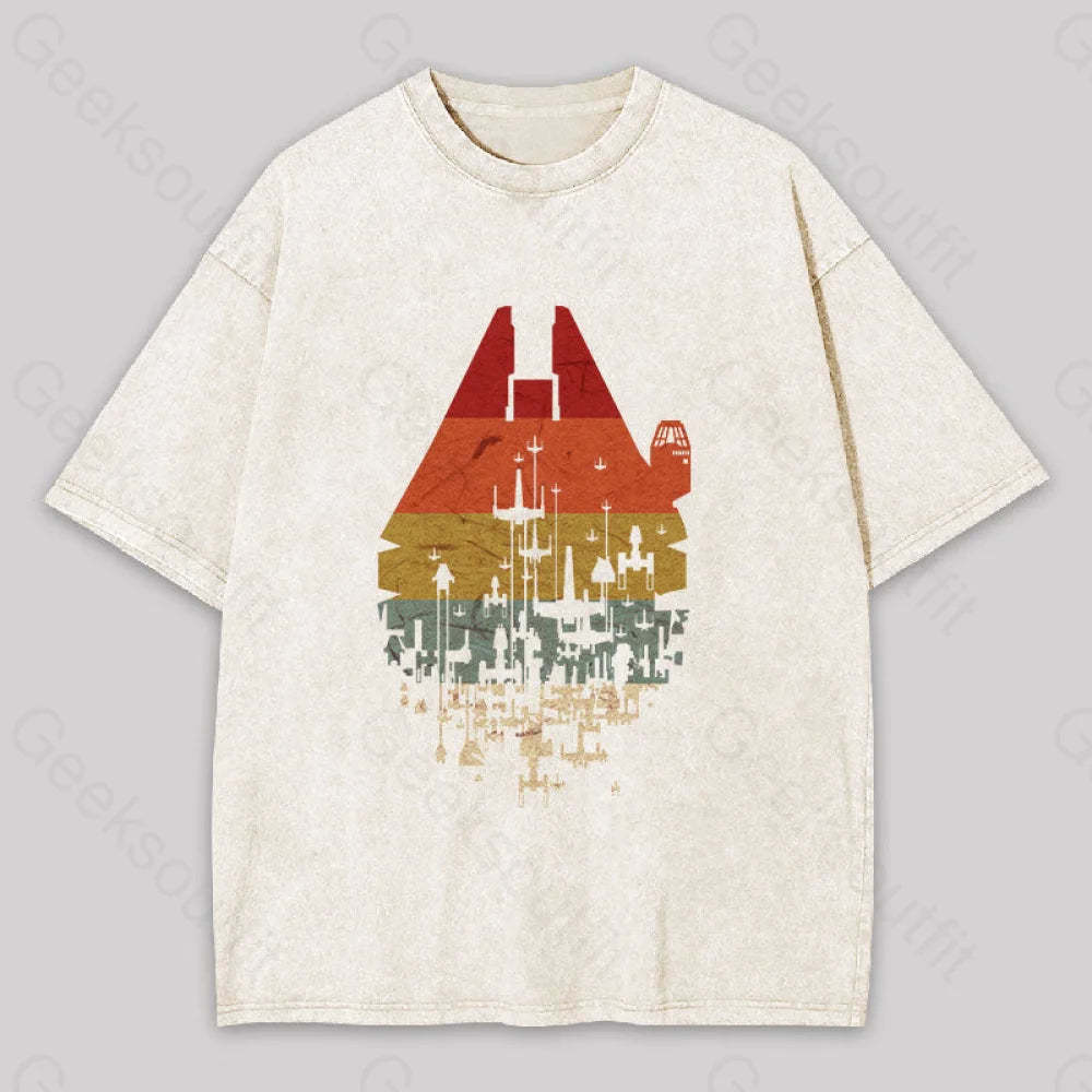 Retro Battleship Washed T-Shirt Apricot / S