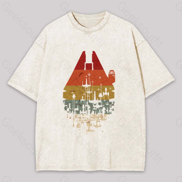 Retro Battleship Washed T-Shirt Apricot / S