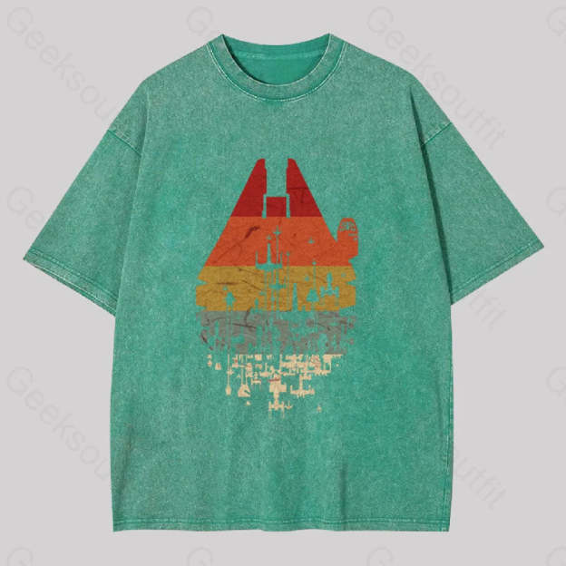 Retro Battleship Washed T-Shirt Grass Green / S