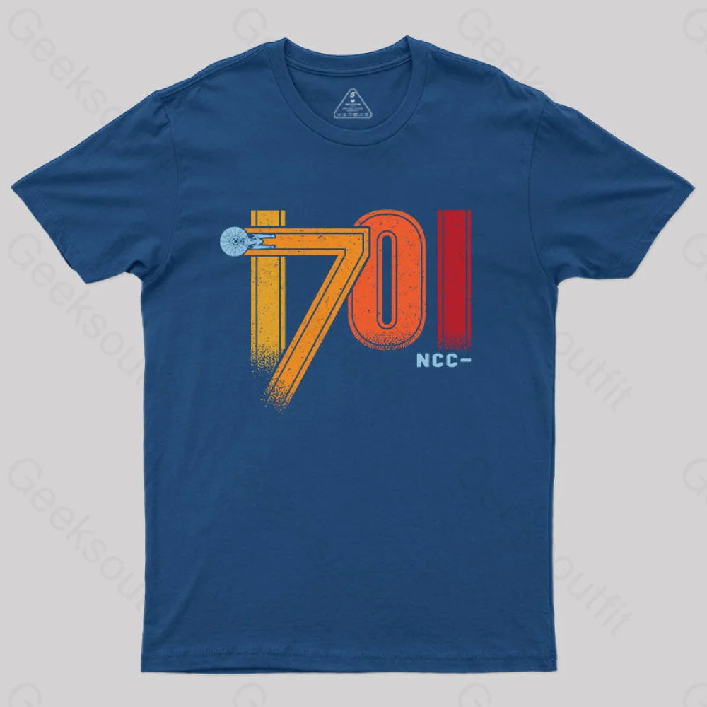 Retro Cosmic Voyage Nerd T-Shirt Navy / S Yc