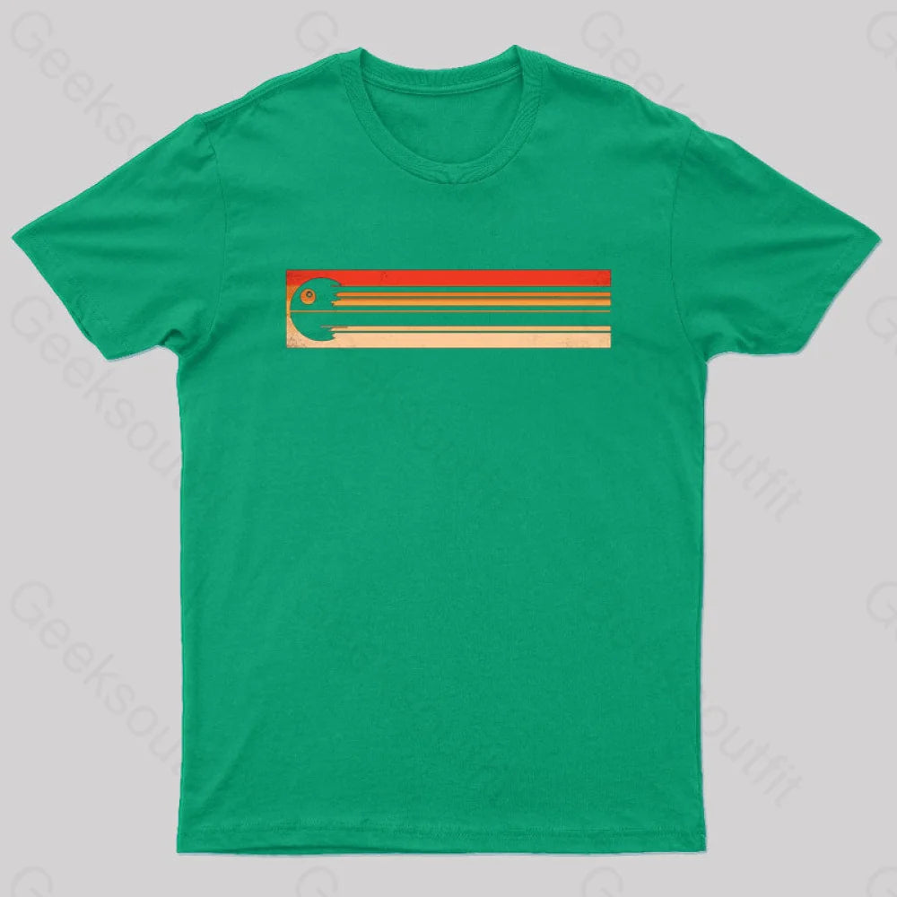 Retro Death Star Nerd T-Shirt Green / S