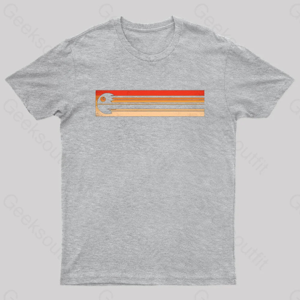 Retro Death Star Nerd T-Shirt Grey / S