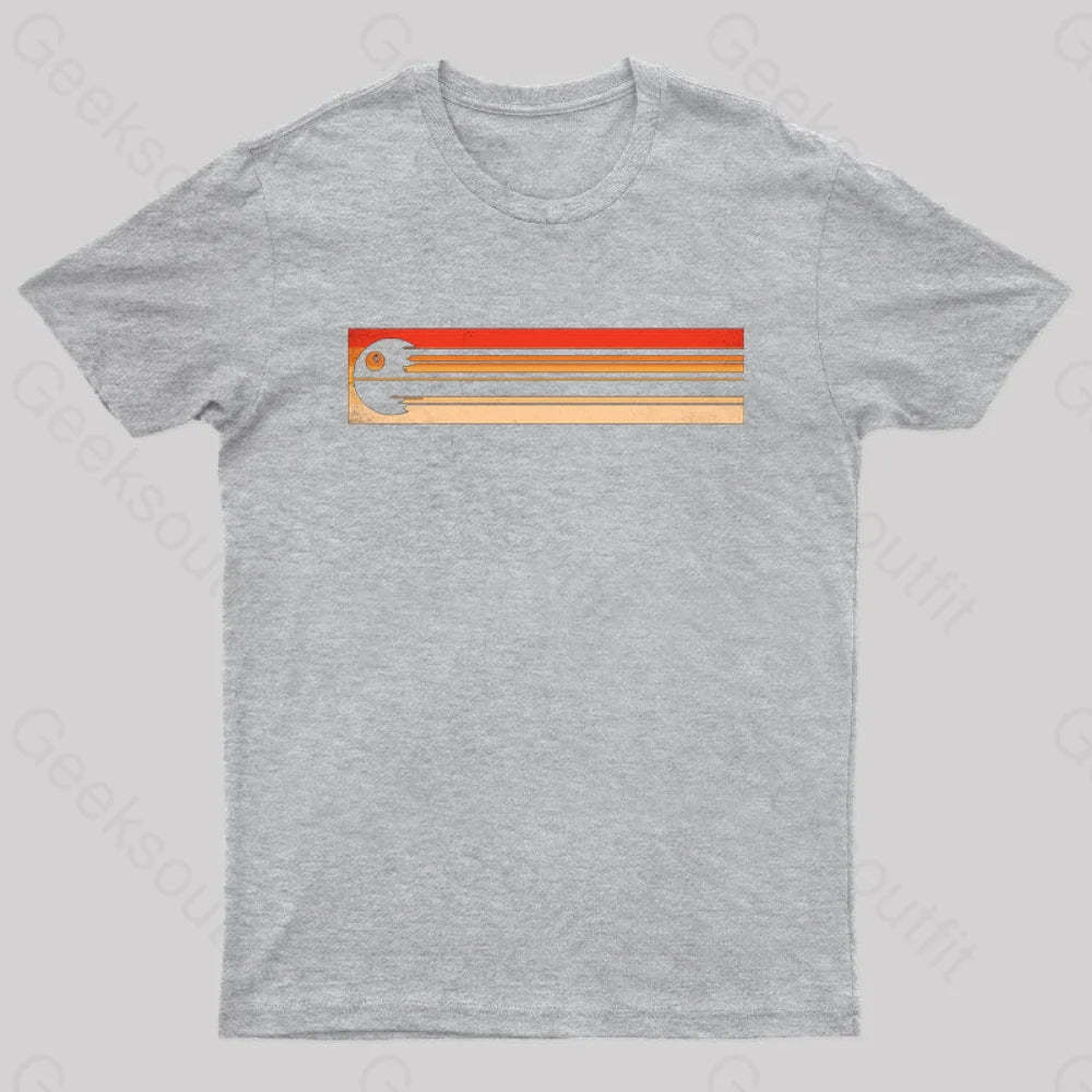 Retro Death Star Nerd T-Shirt Grey / S