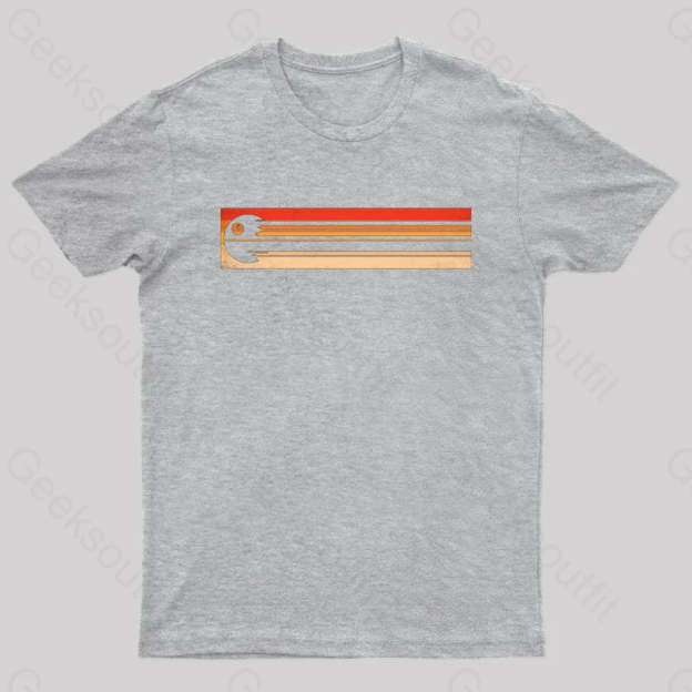 Retro Death Star Nerd T-Shirt Grey / S