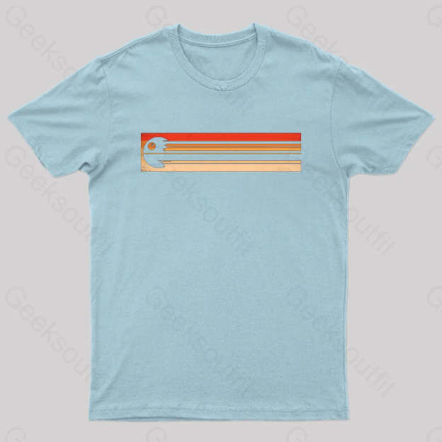 Retro Death Star Nerd T-Shirt Light Blue / S