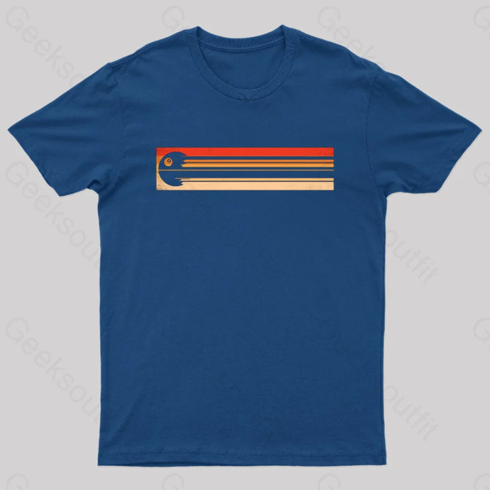 Retro Death Star Nerd T-Shirt Navy / S