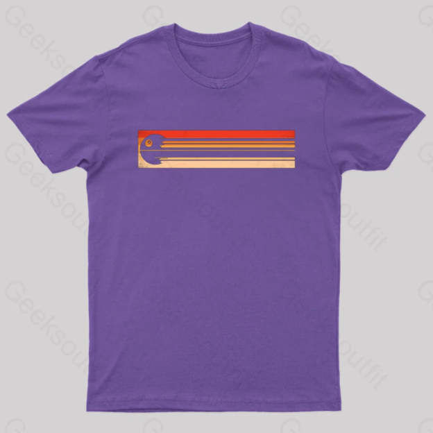 Retro Death Star Nerd T-Shirt Purple / S