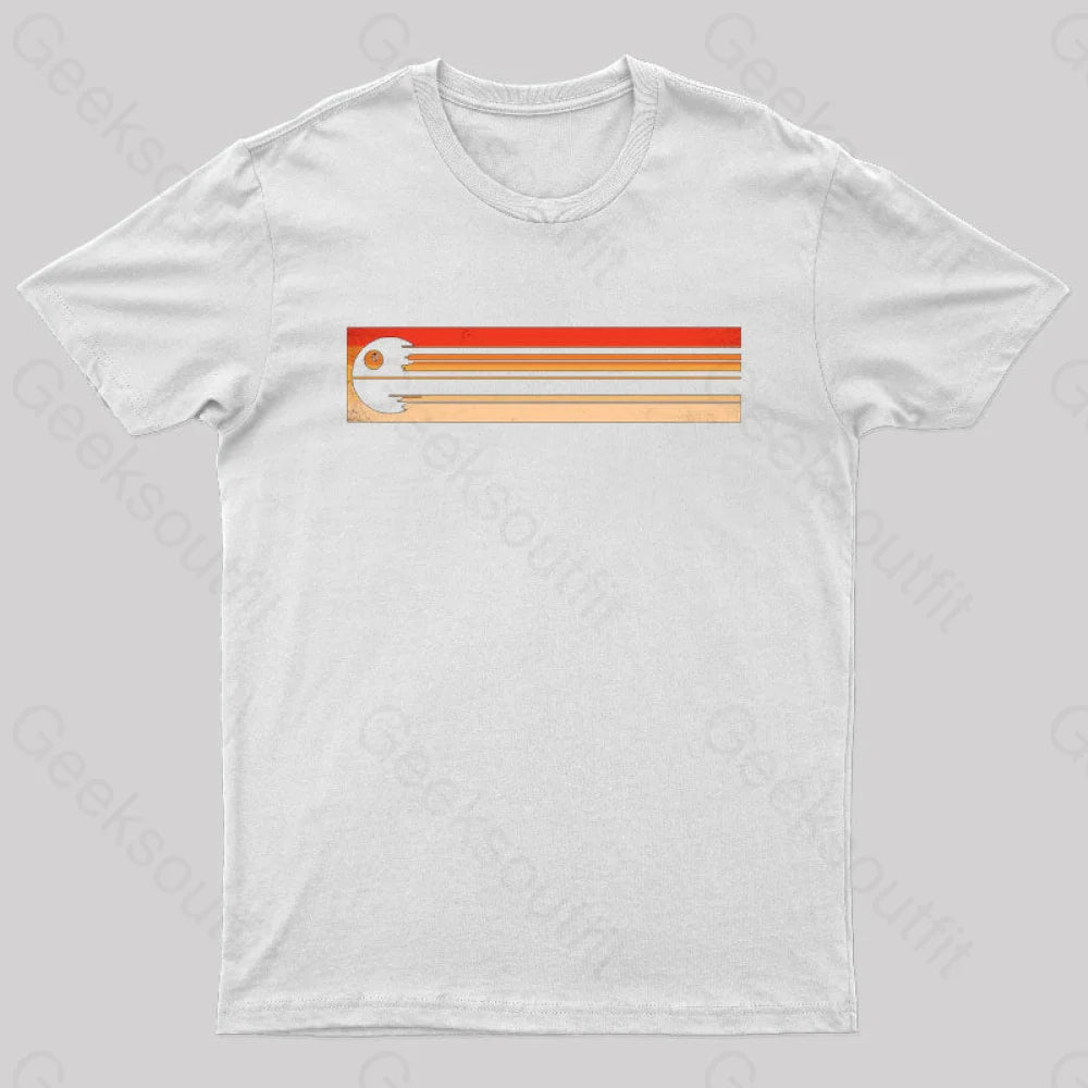 Retro Death Star Nerd T-Shirt White / S