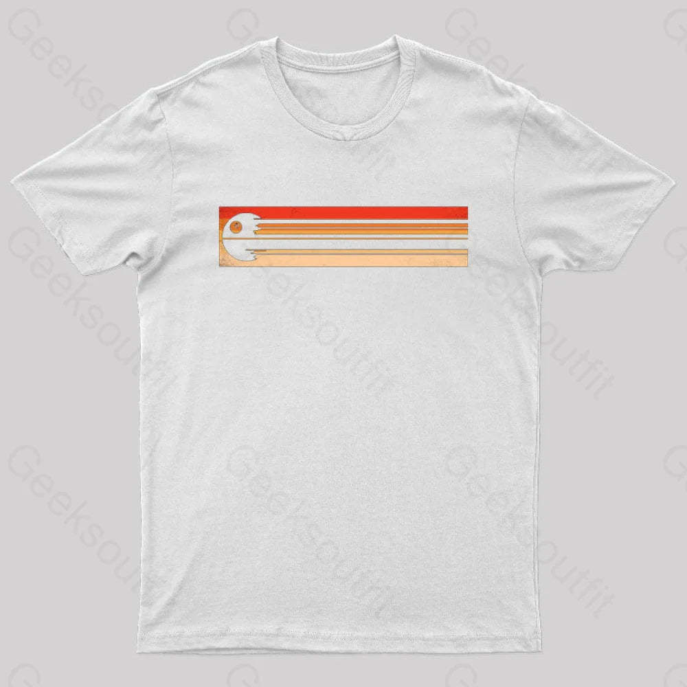 Retro Death Star Nerd T-Shirt White / S
