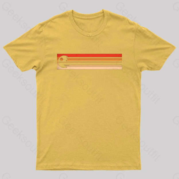 Retro Death Star Nerd T-Shirt Yellow / S